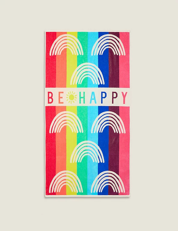 Cheap 🔥 Towels Pure Cotton Be Happy Beach Towel 😍 1 Cheap 🔥 Towels Pure Cotton Be Happy Beach Towel 😍