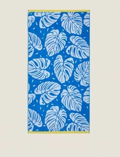 Buy ❤️ Towels Pure Cotton Tropical Leaf Beach Towel 😉
