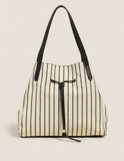 Hot Sale ๐ M&S Collection ๐ Handbags Canvas Striped Drawstring Tote Bag ๐ 8 Hot Sale ๐ M&S Collection ๐ Handbags Canvas Striped Drawstring Tote Bag ๐ -Women's Holiday Shop Sales SD 01 T01 1028C V0 X EC 3