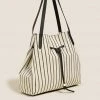 Hot Sale 👏 M&S Collection 👜 Handbags Canvas Striped Drawstring Tote Bag 😍