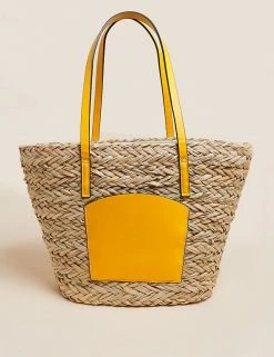 Coupon 🔥 M&S Collection 👜 Handbags Straw Tote Bag 💯 -Women's Holiday Shop Sales SD 01 T01 2197Y P0 X EC 3