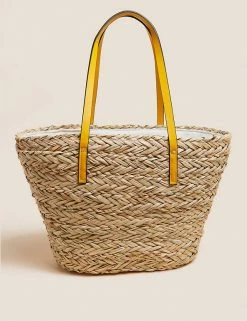 Coupon 🔥 M&S Collection 👜 Handbags Straw Tote Bag 💯 -Women's Holiday Shop Sales SD 01 T01 2197Y P0 X EC 4