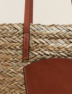 Coupon 🔥 M&S Collection 👜 Handbags Straw Tote Bag 💯 -Women's Holiday Shop Sales SD 01 T01 2197Y V0 X EC 1
