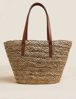 Coupon 🔥 M&S Collection 👜 Handbags Straw Tote Bag 💯 -Women's Holiday Shop Sales SD 01 T01 2197Y V0 X EC 4