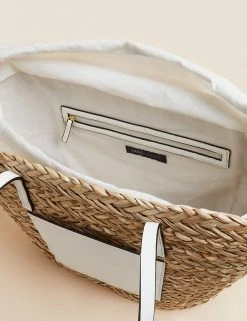 Coupon 🔥 M&S Collection 👜 Handbags Straw Tote Bag 💯 -Women's Holiday Shop Sales SD 01 T01 2197Y Z0 X EC 2