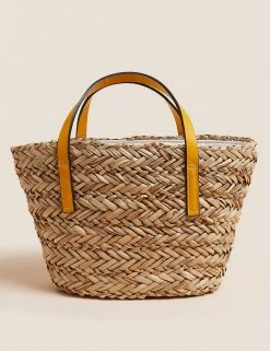 Deals 😉 M&S Collection 👜 Handbags Straw Mini Tote Bag 🥰 -Women's Holiday Shop Sales SD 01 T01 2297Y P0 X EC 4