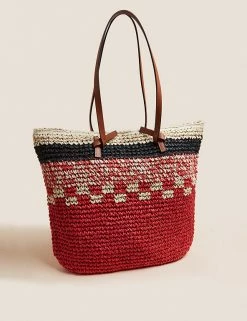 Outlet 🔥 M&S Collection 👜 Handbags Straw Tote Bag 🛒 25 Outlet 🔥 M&S Collection 👜 Handbags Straw Tote Bag 🛒 -Women's Holiday Shop Sales SD 01 T01 2397Y B4 X EC 90