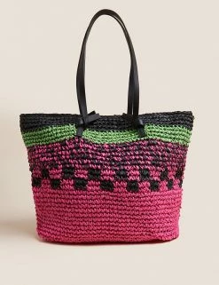 Outlet 🔥 M&S Collection 👜 Handbags Straw Tote Bag 🛒 33 Outlet 🔥 M&S Collection 👜 Handbags Straw Tote Bag 🛒 -Women's Holiday Shop Sales SD 01 T01 2397Y FU X EC 3