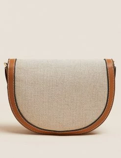 Wholesale 😍 M&S Collection 👜 Handbags Canvas Saddle Cross Body Bag 🥰 -Women's Holiday Shop Sales SD 01 T01 2970Y V0 X EC 4