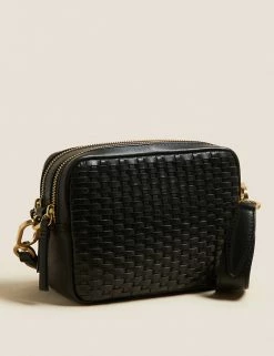 Flash Sale 🎉 M&S Collection 👜 Handbags Leather Woven Cross Body Camera Bag 😉
