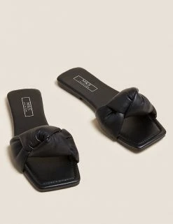 Wholesale 😉 M&S Collection 🩴 Sandals Knot Flat Mules 👍 -Women's Holiday Shop Sales SD 01 T02 3931 Y0 X EC 90