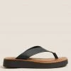 Cheapest ⭐ M&S Collection 🩴 Sandals Leather Flatform Flip Flops 🥰
