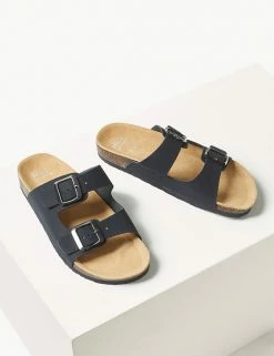 Brand new 😉 M&S Collection Leather Footbed 🩴 Sandals 🎉 -Women's Holiday Shop Sales SD 01 T02 4876A F0 X EC 1