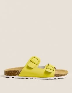 Brand new 😉 M&S Collection Leather Footbed 🩴 Sandals 🎉 -Women's Holiday Shop Sales SD 01 T02 4876A R0 X EC 0