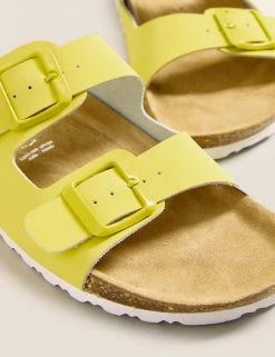 Brand new 😉 M&S Collection Leather Footbed 🩴 Sandals 🎉 -Women's Holiday Shop Sales SD 01 T02 4876A R0 X EC 3