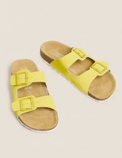 Brand new 😉 M&S Collection Leather Footbed 🩴 Sandals 🎉 -Women's Holiday Shop Sales SD 01 T02 4876A R0 X EC 90