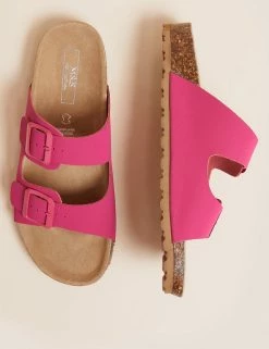 Deals 🌟 M&S Collection Leather Two Strap 🩴 Sandals ✔️ -Women's Holiday Shop Sales SD 01 T02 4876 IE X EC 1