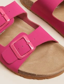 Deals 🌟 M&S Collection Leather Two Strap 🩴 Sandals ✔️ -Women's Holiday Shop Sales SD 01 T02 4876 IE X EC 3