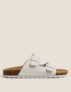 Deals 🌟 M&S Collection Leather Two Strap 🩴 Sandals ✔️