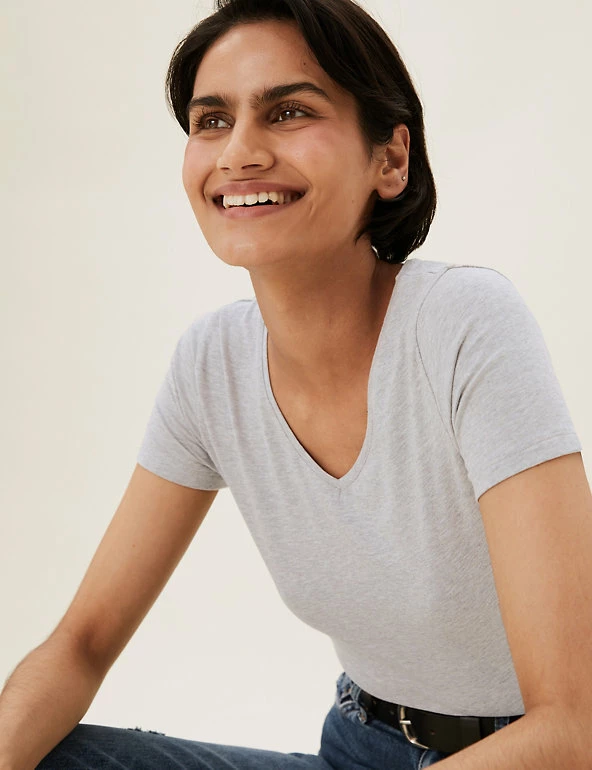 Outlet ๐งจ M&S Collection Women 2 Pack Cotton Rich Fitted Tops ๐ 9 Outlet ๐งจ M&S Collection Women 2 Pack Cotton Rich Fitted Tops ๐ - Image 9