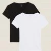 Outlet 🧨 M&S Collection Women 2 Pack Cotton Rich Fitted Tops 😉