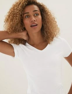 Outlet ๐งจ M&S Collection Women 2 Pack Cotton Rich Fitted Tops ๐ 15 Outlet ๐งจ M&S Collection Women 2 Pack Cotton Rich Fitted Tops ๐ -Women's Holiday Shop Sales SD 01 T41 4029Z ZY X EC 3