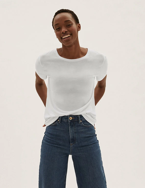 Best Sale ๐ M&S Collection Women 2 Pack Crew Neck Relaxed T-Shirts ๐ 3 Best Sale ๐ M&S Collection Women 2 Pack Crew Neck Relaxed T-Shirts ๐ - Image 3