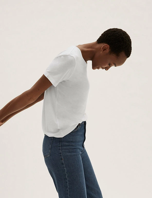 Best Sale ๐ M&S Collection Women 2 Pack Crew Neck Relaxed T-Shirts ๐ 5 Best Sale ๐ M&S Collection Women 2 Pack Crew Neck Relaxed T-Shirts ๐ - Image 5