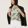 Coupon 🔥 M&S Collection Women Camouflage Crew Neck Relaxed Tank Top 🔔