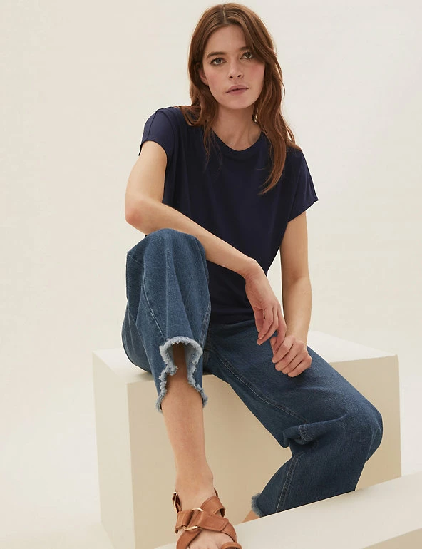 Budget 🎁 M&S Collection Women Crew Neck Short Sleeve T-Shirt 😀 6 Budget 🎁 M&S Collection Women Crew Neck Short Sleeve T-Shirt 😀 - Image 6