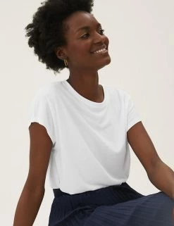 Budget 🎁 M&S Collection Women Crew Neck Short Sleeve T-Shirt 😀 14 Budget 🎁 M&S Collection Women Crew Neck Short Sleeve T-Shirt 😀 -Women's Holiday Shop Sales SD 01 T41 5950 Z0 X EC 3