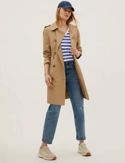 New 🤩 M&S Collection T-shirts Pure Cotton Striped Straight Fit T-Shirt 🛒