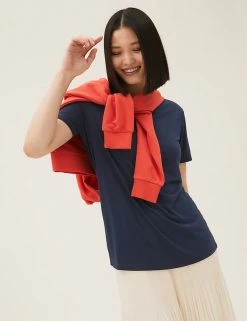 Best reviews of 😀 M&S Collection T-shirts Relaxed Short Sleeve T-Shirt 🎉