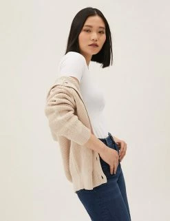 Flash Sale 😀 M&S Collection T-shirts Cotton Rich Fitted T-Shirt 🔥 -Women's Holiday Shop Sales SD 01 T41 8986 Z0 X EC 1