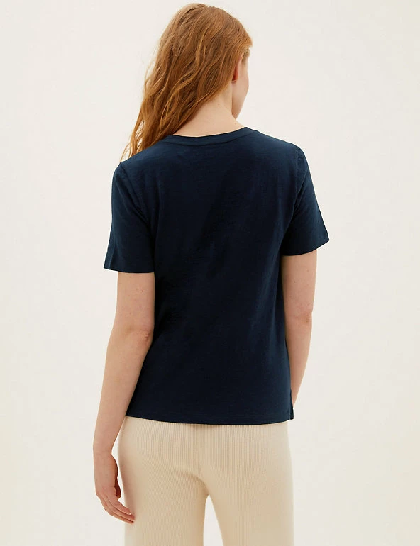 Brand new ⭐ M&S Collection T-shirts Pure Cotton V-Neck Straight Fit T-Shirt ⌛ 4 Brand new ⭐ M&S Collection T-shirts Pure Cotton V-Neck Straight Fit T-Shirt ⌛ - Image 4