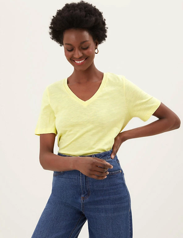 Brand new ⭐ M&S Collection T-shirts Pure Cotton V-Neck Straight Fit T-Shirt ⌛ 11 Brand new ⭐ M&S Collection T-shirts Pure Cotton V-Neck Straight Fit T-Shirt ⌛ - Image 11