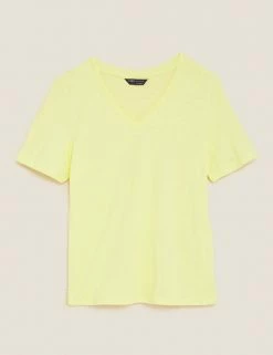 Brand new ⭐ M&S Collection T-shirts Pure Cotton V-Neck Straight Fit T-Shirt ⌛ 26 Brand new ⭐ M&S Collection T-shirts Pure Cotton V-Neck Straight Fit T-Shirt ⌛ -Women's Holiday Shop Sales SD 01 T41 8994 U4 X EC 90