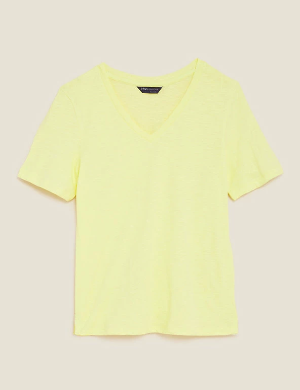 Brand new ⭐ M&S Collection T-shirts Pure Cotton V-Neck Straight Fit T-Shirt ⌛ 12 Brand new ⭐ M&S Collection T-shirts Pure Cotton V-Neck Straight Fit T-Shirt ⌛ - Image 12