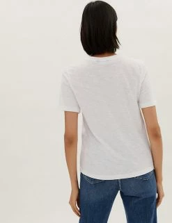 Brand new ⭐ M&S Collection T-shirts Pure Cotton V-Neck Straight Fit T-Shirt ⌛ 22 Brand new ⭐ M&S Collection T-shirts Pure Cotton V-Neck Straight Fit T-Shirt ⌛ -Women's Holiday Shop Sales SD 01 T41 8994 Z0 X EC 1