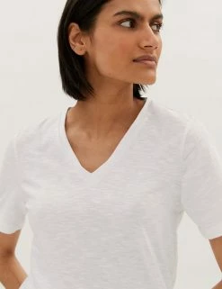 Brand new ⭐ M&S Collection T-shirts Pure Cotton V-Neck Straight Fit T-Shirt ⌛ 23 Brand new ⭐ M&S Collection T-shirts Pure Cotton V-Neck Straight Fit T-Shirt ⌛ -Women's Holiday Shop Sales SD 01 T41 8994 Z0 X EC 2