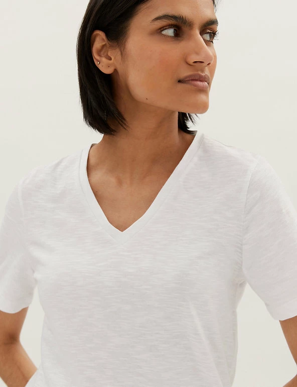 Brand new ⭐ M&S Collection T-shirts Pure Cotton V-Neck Straight Fit T-Shirt ⌛ 9 Brand new ⭐ M&S Collection T-shirts Pure Cotton V-Neck Straight Fit T-Shirt ⌛ - Image 9