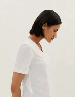 Brand new ⭐ M&S Collection T-shirts Pure Cotton V-Neck Straight Fit T-Shirt ⌛ 24 Brand new ⭐ M&S Collection T-shirts Pure Cotton V-Neck Straight Fit T-Shirt ⌛ -Women's Holiday Shop Sales SD 01 T41 8994 Z0 X EC 3