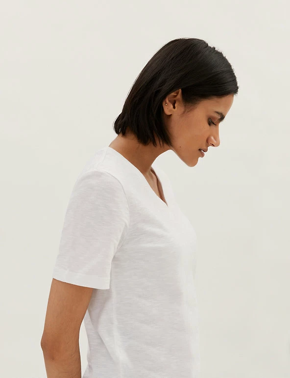 Brand new ⭐ M&S Collection T-shirts Pure Cotton V-Neck Straight Fit T-Shirt ⌛ 10 Brand new ⭐ M&S Collection T-shirts Pure Cotton V-Neck Straight Fit T-Shirt ⌛ - Image 10