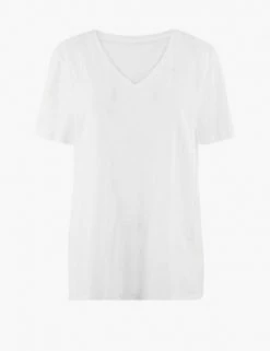 Brand new ⭐ M&S Collection T-shirts Pure Cotton V-Neck Straight Fit T-Shirt ⌛ 21 Brand new ⭐ M&S Collection T-shirts Pure Cotton V-Neck Straight Fit T-Shirt ⌛ -Women's Holiday Shop Sales SD 01 T41 8994 Z0 X EC 90