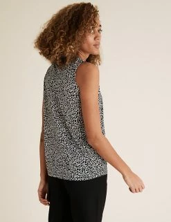 Best reviews of 👏 M&S Collection Women Animal Print Relaxed Sleeveless Tank Top 🥰 -Women's Holiday Shop Sales SD 01 T41 9499 Y4 X EC 3