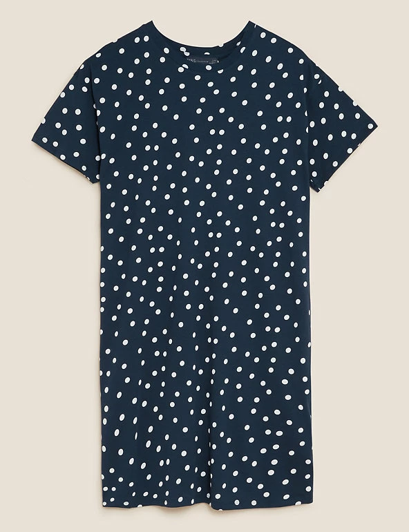 Discount 🥰 M&S Collection 👗 Dresses Pure Cotton Polka Dot Mini T-Shirt 👗 Dress 😀 2 Discount 🥰 M&S Collection 👗 Dresses Pure Cotton Polka Dot Mini T-Shirt 👗 Dress 😀 - Image 2
