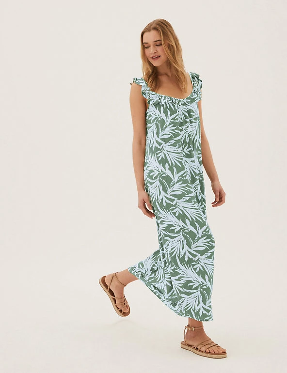 Hot Sale ๐ฅฐ M&S Collection ๐ Dresses Printed Ruffle V-Neck Midi Slip ๐ Dress ๐ 3 Hot Sale ๐ฅฐ M&S Collection ๐ Dresses Printed Ruffle V-Neck Midi Slip ๐ Dress ๐ - Image 3