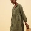 Hot Sale 🎁 M&S Collection Women Pure Cotton Pintuck Mini Swing 👗 Dress 👍