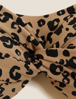 Outlet 🔔 M&S Collection Tops Animal Print Plunge 👙 Bikini Top ✨ -Women's Holiday Shop Sales SD 01 T52 3666B N4 X EC 7