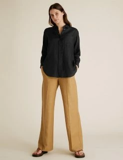 Coupon 🎁 M&S Collection 👚 Shirts & Blouses Pure Linen Oversized 👚 Shirt 🥰 -Women's Holiday Shop Sales SD 01 T52 3864 Y0 X EC 0